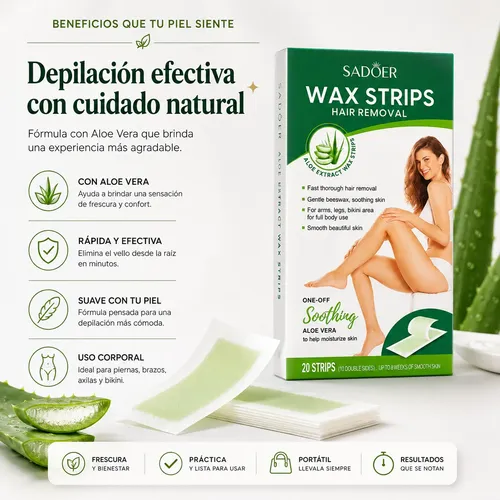 Bandas Depilatorias Corporales Aloe Vera X20 Depilación Fast
