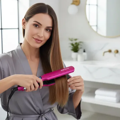 Plancha Para Cabello Ap-3312 Yelmo Temp Regulable Violeta Tourmaline Digital