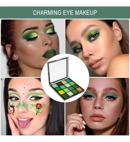 Paleta De Sombras K’apeine Green 16 Colores Mate Y Glitter
