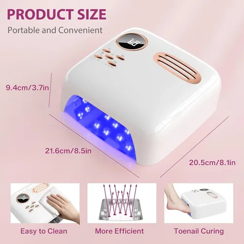 Lámpara Uv Led 72w Recargable Para Uñas En Gel Con Placa