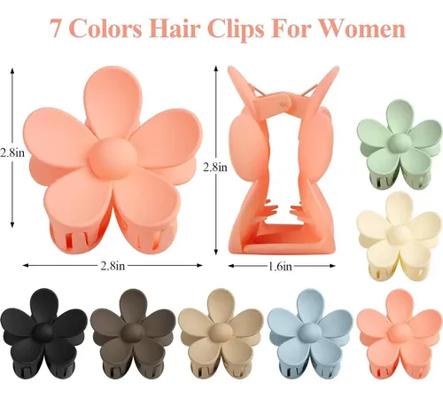 Clip De Garra De Flor 7 Piezas Vivinin Para Cabello Grueso