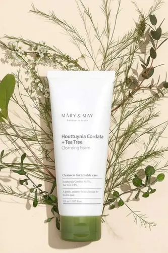 Espuma Facial Mary & May Houttuynia Cordata Tea Tree 150mL Calmante