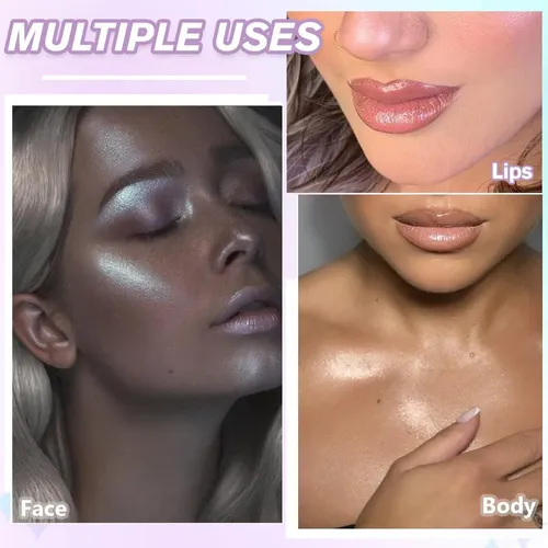 Iluminador De Maquillaje Blanco Plata Beuself #06