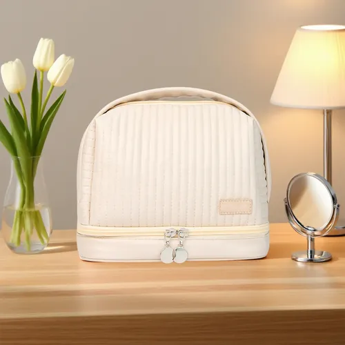 Bolsa De Maquillaje De Viaje Con Compartimentos Húmedos Y Se