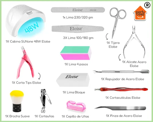 Kit Uñas Manicura Semipermanente Completo Cabina Profesional