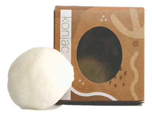 Esponja Facial Konjac Whole Green Biodegradable Natural