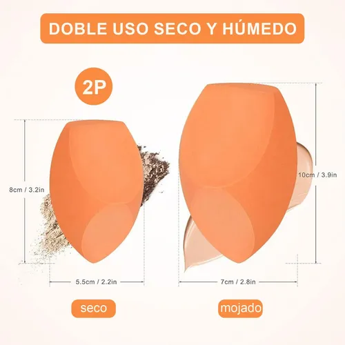 Esponja Maquillaje 2 Piezas 3 Facetas Limpieza