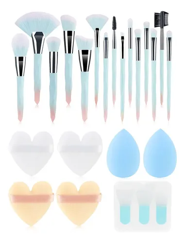 Set De 24 Brochas De Maquillaje Y Limpieza Facial