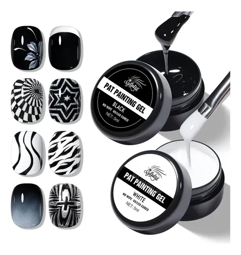 Gellaktik Gel Stamping Negro Y Blanco Ombre 2 Piezas