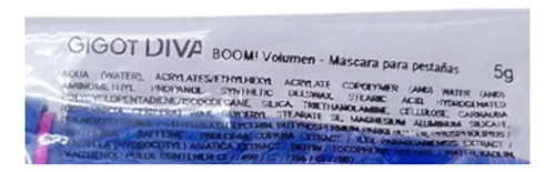 Gigot Diva Boom Volumen Mascara Pestañas Waterproof Negro 5g