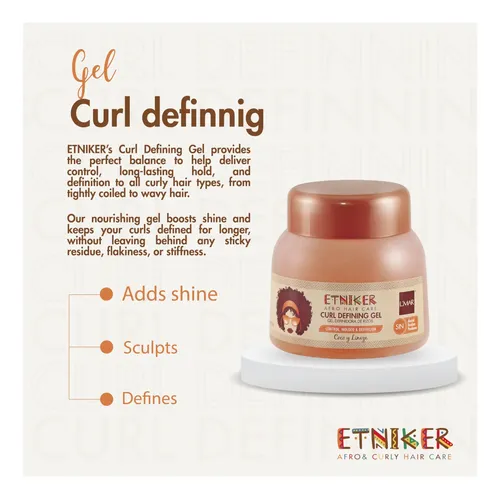 Gel Definidor De Rizos Etniker Para Cabello Rizado Y Ondulad