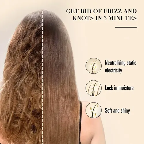 Cepillo Para Cabello De Madera Masajeador Beige Bz7