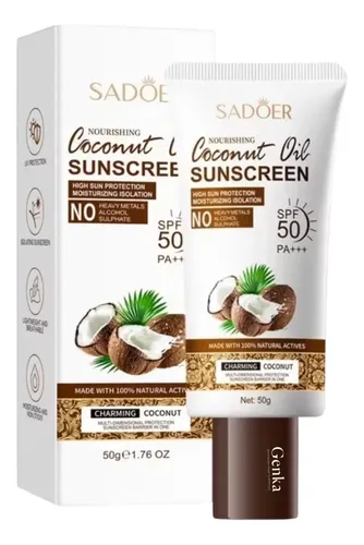 Protector Solar Facial Corporal Aceite De Coco Spf50 Sadoer
