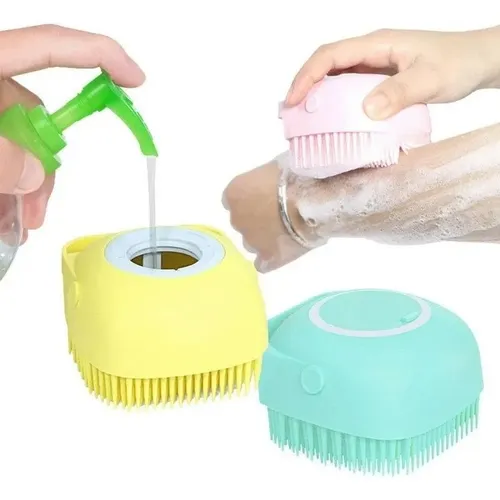 Cepillo Will Dispensador Jabón Silicona Limpiador Corporal Masaje Fragancia Rosa