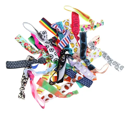 Hair Ties Manipepe 120 Printed Ribbon Elastics For Women