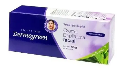 Crema Depilatoria Facial Dermogreen Rostro con Extracto de Té Verde 65g