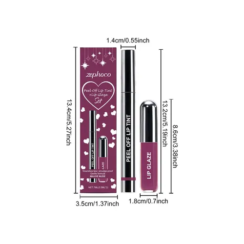 Set De Delineador Y Brillo Labial Despegables De Color Rojo