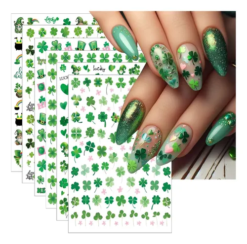 Pegatinas Para Decoración De Uñas Bsbtbz Green Clover, Día D
