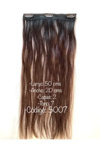 2 Capa Cortina Cabello Natural De 50 Cms X 20 Ancho Premiun