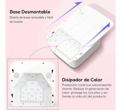 Cabina Uñas Lámpara Uv Led 72w City Girl Corazón Manicura