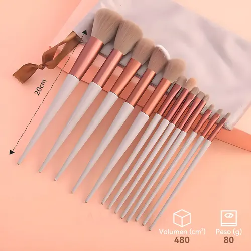 Set De 13 Brochas De Maquillaje Marrón Eri Genérico