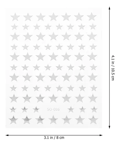 8 Hojas De Pegatinas Creativas Con Forma De Estrella Para Uñ