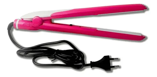 Plancha Pelo Geemy GM-2970 Rosa Blanco Flequillo Ondas Profesional