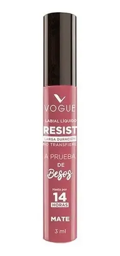 Labial Liquido Vogue Resist 100% Mate De Larga Duracion