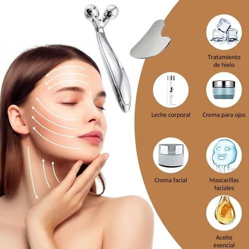 2 Piezas Herramienta De Guasha Facial,gua Sha De Acero