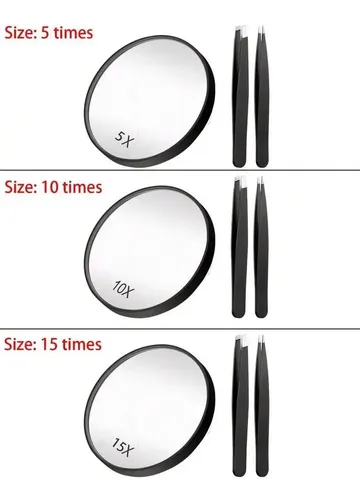 1 Pieza De Espejo De Maquillaje Con Aumento De 10x Y 15x, Co