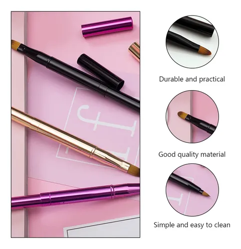 Set De 2 Brochas Labiales Y Delineador Retractil Doble Punta