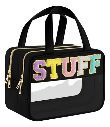 Bolsa De Maquillaje Simboom Clear Letter Black Talla L Imper
