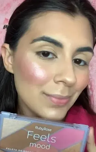 Paleta De Bronzer Rubor Iluminador Feels Mood Ruby Rose Tono del maquillaje Marrón