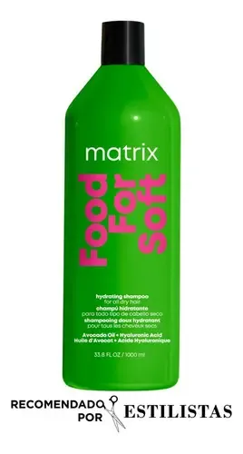 Shampoo Matrix Food For Soft Hidratante de aguacate en botella de 1L de 1kg por 1 unidad