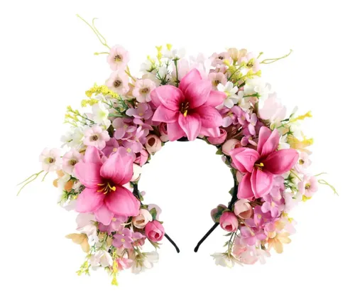 / Diadema De Flores Con Lazo For El Pelo Artificial For .