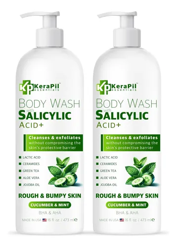 Gel De Baño Kerapil Exfoliante Con Ácido Salicílico 480 Ml X