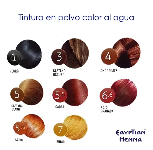 Tintura En Polvo Egyptian Henna Color Al Agua Pote 90g Tono Nº5 Castaño Claro
