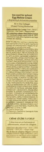 Crema Hidratante Antiedad Egg Mellow de Too Cool For School para Rostro y Cuello