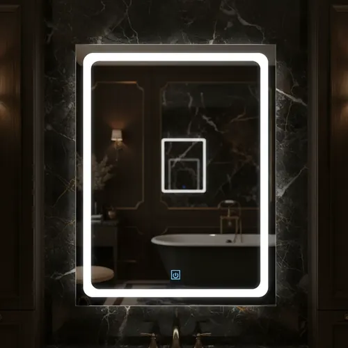 Espejo Lumens Led 50x60cm Touch Luz Fría, Cálida Y Neutra