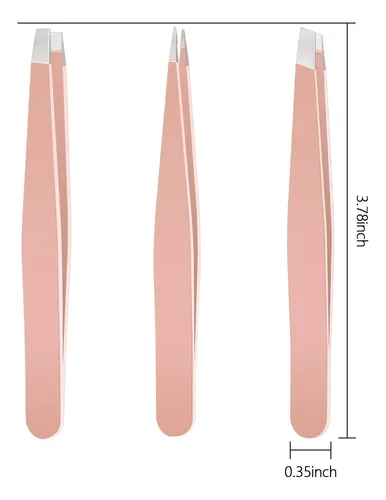 Juego De Pinzas Para Cejas Acero Inoxidable Kit Precisión Ro