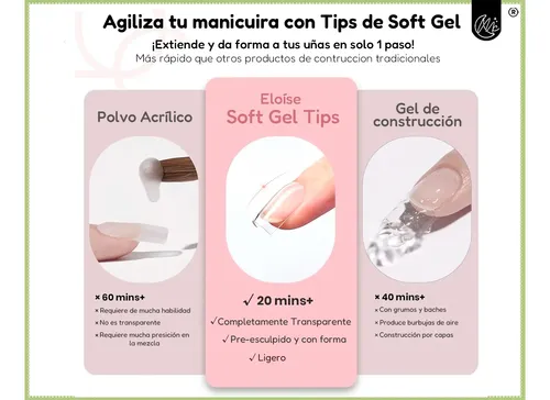 Kit Uñas Soft Gel Esmaltado Uv Semipermanente Set Completo