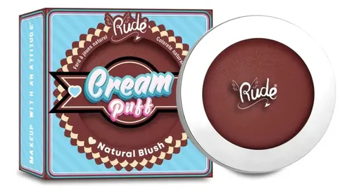 Rubor En Crema Rude Cosmetics Cream Puff Tono Red Velvet Vegano