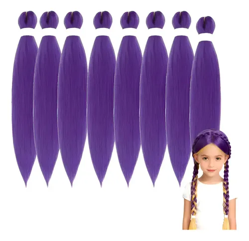 Jf 8 Piezas Extensiones Moradas Para Cabello, Para Cosplay