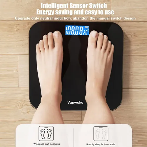 Báscula Inteligente Vanwoke 26×26cm Digital Para Baño