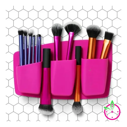 Organizador Multiuso G Silicona Maquillaje Brocha Pincel Hdr Color Fucsia