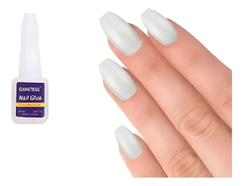 100 Uñas Postizas Enteras Natural + Pegamento Pincel  Ydnis
