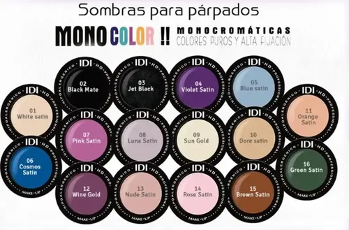 Sombra Hd Profesional Idi Hipoalergenica Color 15 Brown Satin