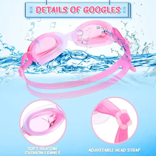 Paquete De 8 Gorros De Natacion Para Ninos Para Cabello L… No Aplica