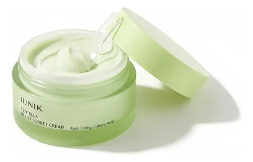 Iunik Centella Relief Sorbet Cream 50 Ml | Crema Facial Coreana Calmante Con Centella Asiática, Textura Sorbet Ligera, Hidratación Refrescante, Reduce Sensibilidad, Irritación Y Enrojecimiento, Ideal