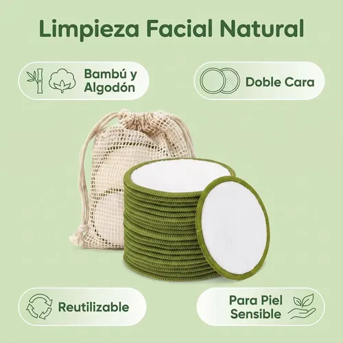 Almohadillas Desmaquillantes Reutilizables 16pads Ecológicos